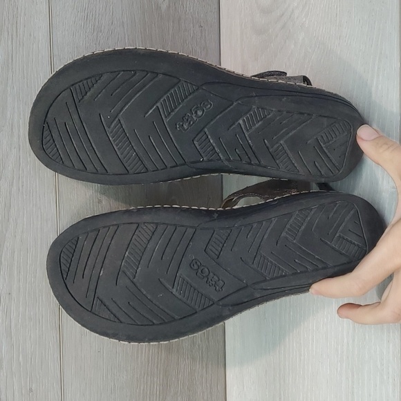 Taos Womens Zenith Pewter Hook&loop Comfort Wedge Sandals shoes sz 7 - Picture 13 of 14